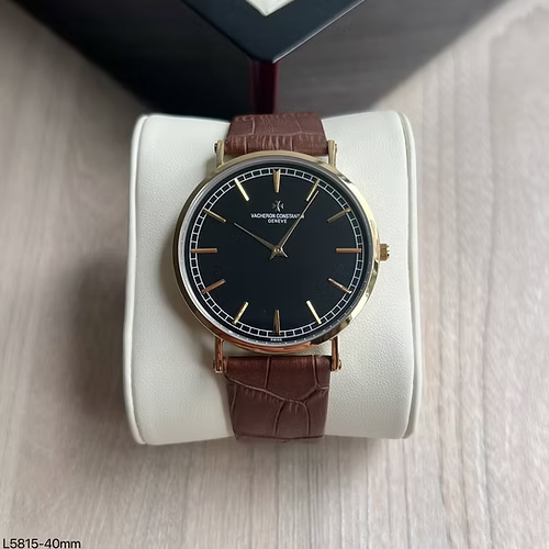 VACHERON CONSTANTIN MOEDA SLIM DOURADO COURO 40MM