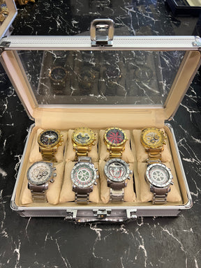 MALETA COM 8 RELÓGIOS