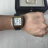 CARTIER SANTOS PRATA PRATA DOURADO 40MM X 47MM