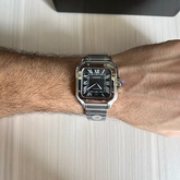 CARTIER SANTOS PRATA PRETO 40MM X 47MM