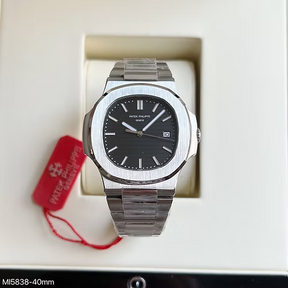 PATEK PHILIPPE NAUTILUS PRATA PRETO 40MM