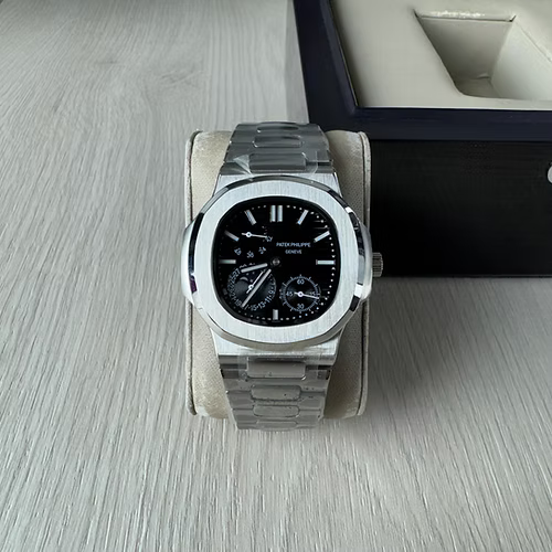 PATEK PHILIPPE NAUTILUS PRATA PRETO 40MM