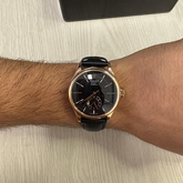 ROLEX CELLINI ROSE COURO PRETO 40MM